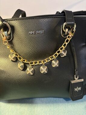 Hand-crafted Gold and Black Bling Handbag Charm Chain